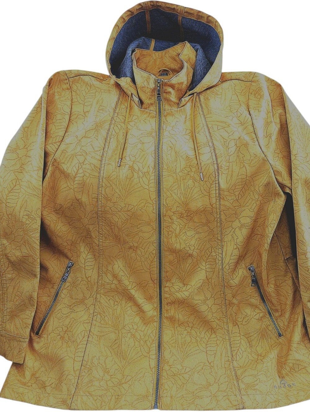 Nuage Large Yellow Rain Jacket Water Resistant Wind Resistant Removable Hood NEW